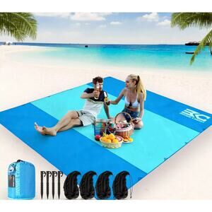 NEW BASE CAMP Camping Blanket Sandproof, 9.6'X9.6' 2-8 Adults Waterproof